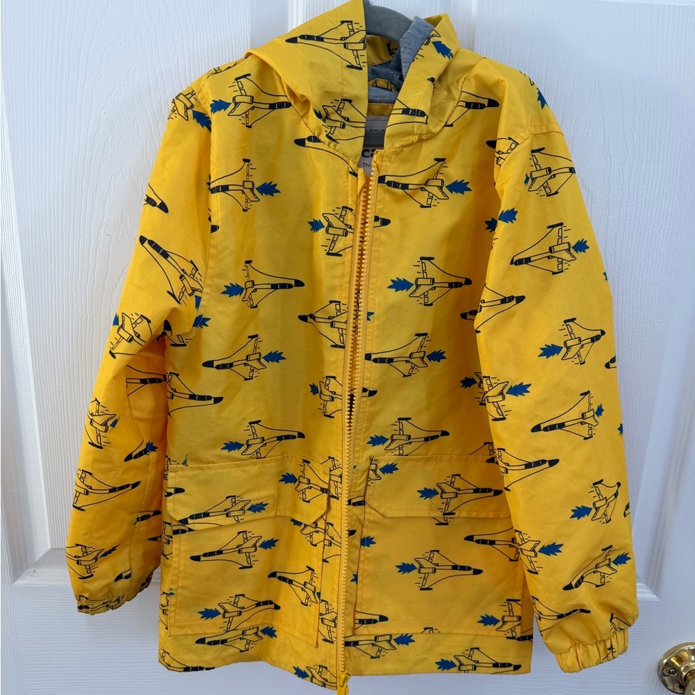 Carter's Yellow Rain Jacket with Airplane Design